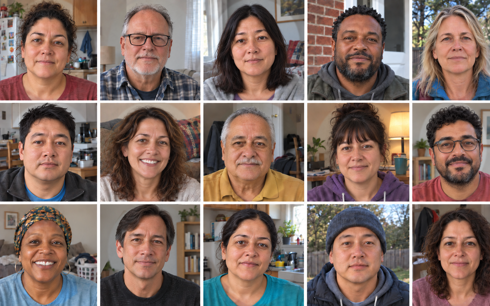 Illustrative community mosaic of people of different ages and backgrounds