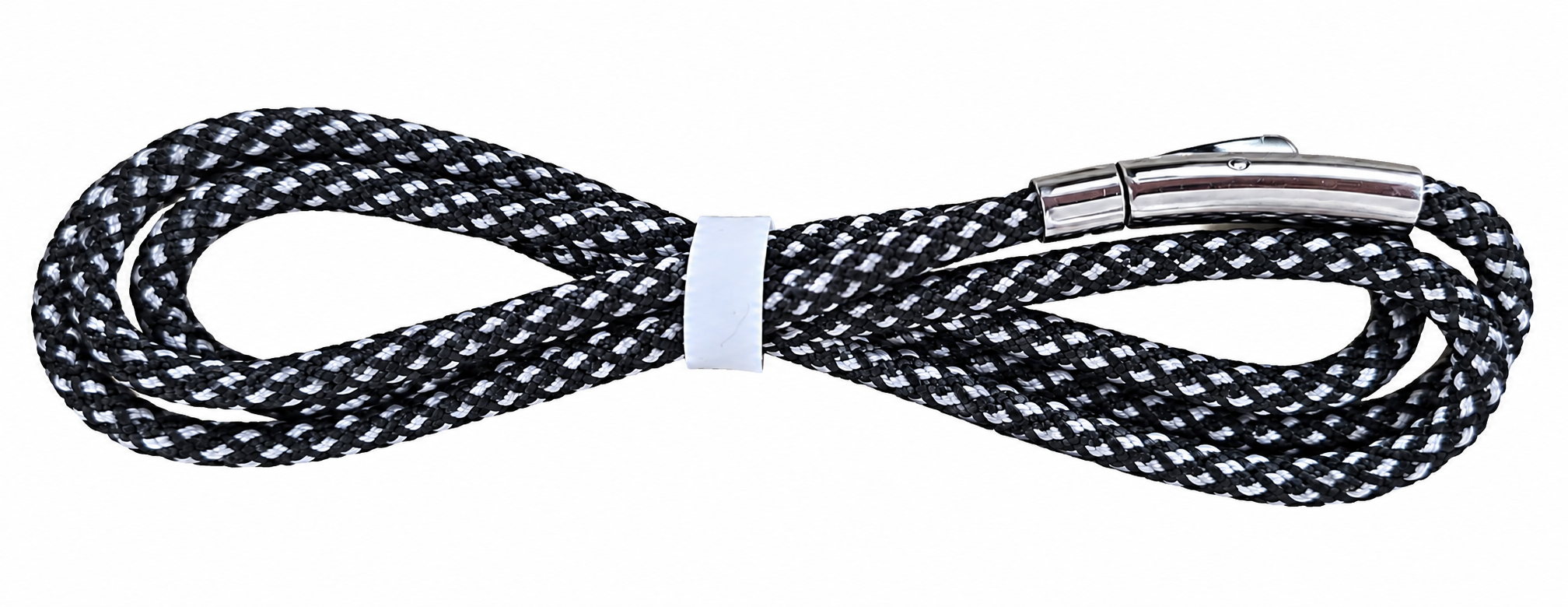 Braided necklace cord with metal clasp
